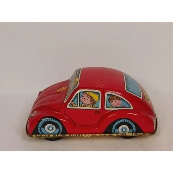 1960s Volkswagon Beetle Friction Drive VW Tested Couple Driving Made In Japan